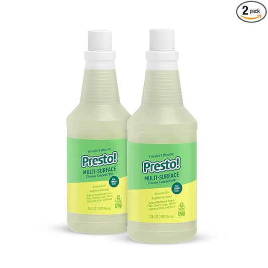 Amazon Brand - Presto! Multi-Surface Cleaner Concentrate, 2X Concentrated Formula, Lemon Scent, 32 fl oz (Pack of 2)