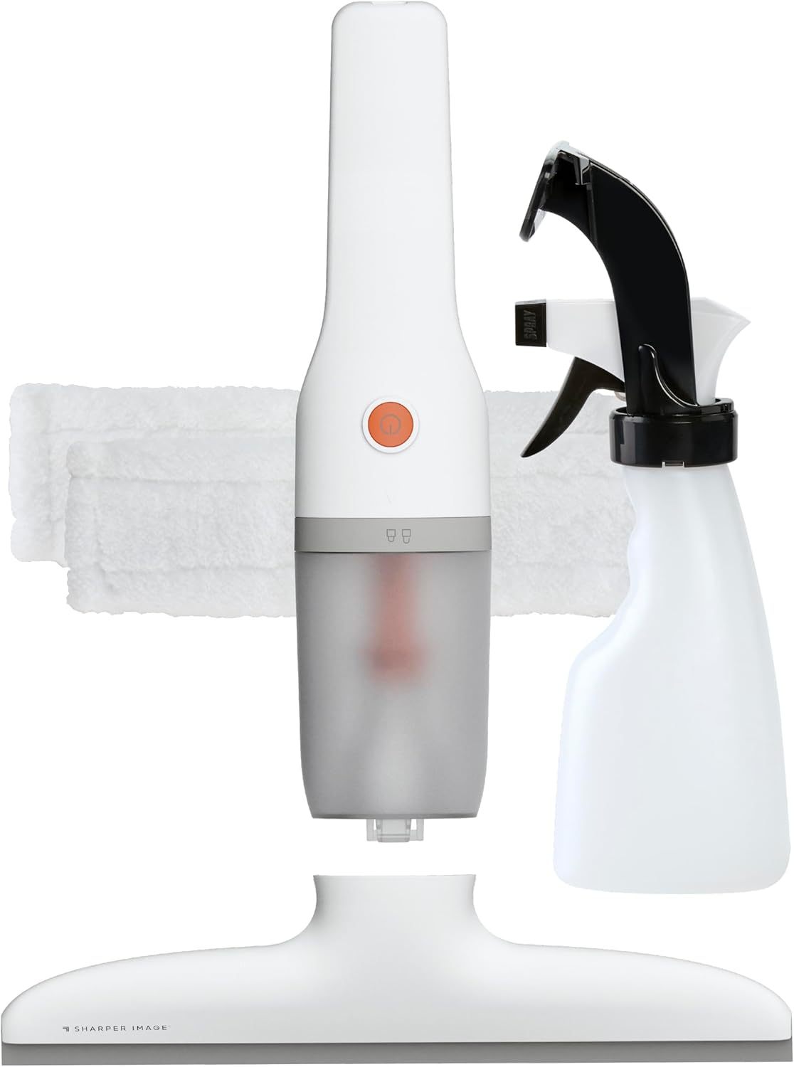 Sharper Image® 2-in-1 Window Vacuum Cleaner Kit – Cordless Squeegee, Spray Bottle, 11" Blade, 2 Washable Microfiber Pads| Cleaning Supplies Tool Set| Glass, Mirrors, Shower, Windows, Car Windshield
