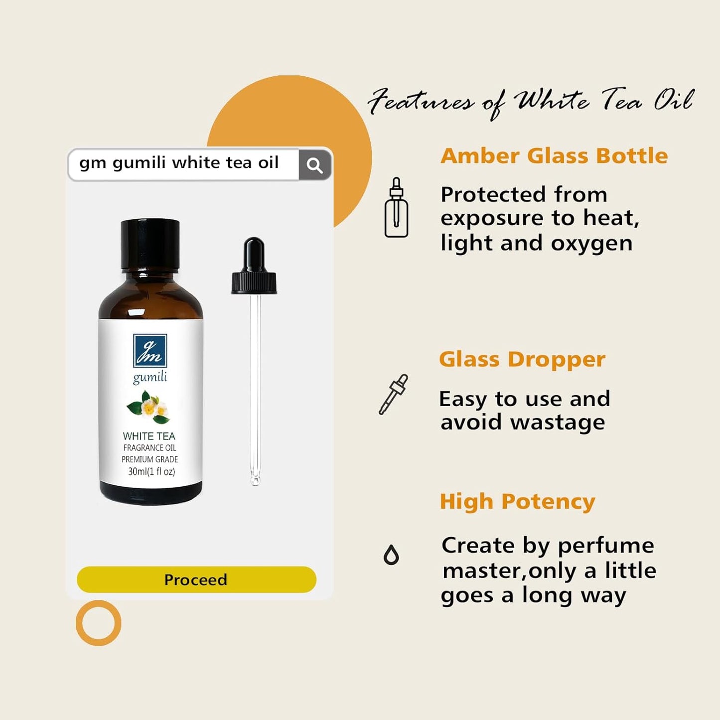 White Tea Fragrance Oil, Perfume Oil, Home Scent Oils for Soaps, Candle Making, Dryer Balls, Diffusers, Laundry, Slime -1 oz /30ml