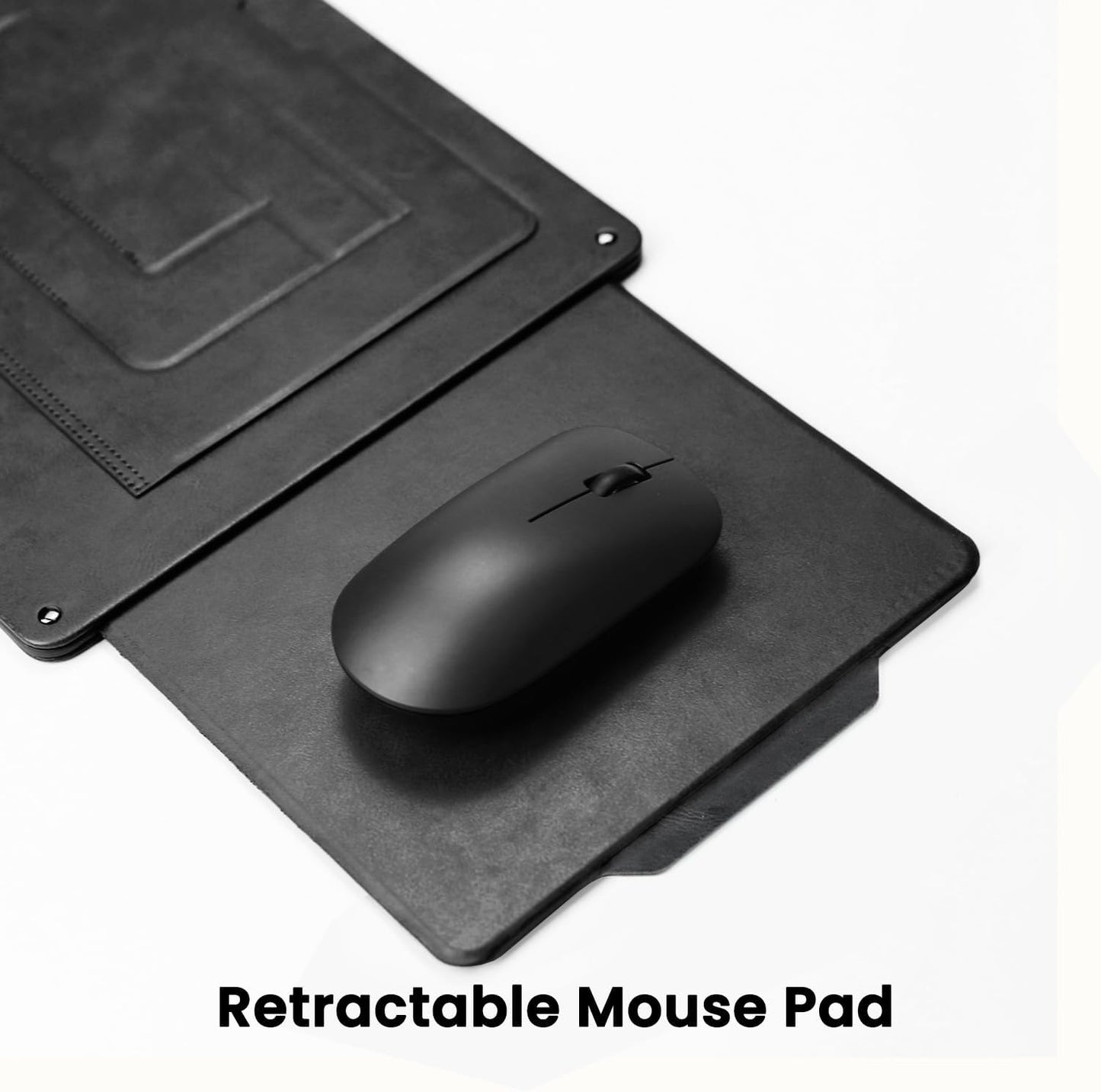 PUNCUBE Portable Lap Desk - Lap Desk with Retractable Mouse Pad, Adjustable Stand, Writing Board, Expandable Surface, and Heat Protection for Laptops and Tablets (Black)