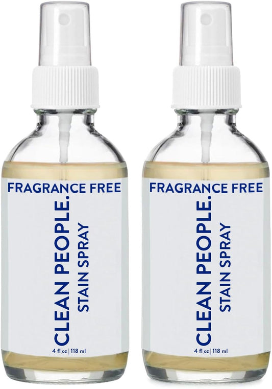 The Clean People Stain Remover Spray - Simple, Clean Ingredients - Laundry Spot Treatment for Food, Pet & Baby Stains - Boosted with Enzymes - Fabric Safe - 4oz (2 Pack)
