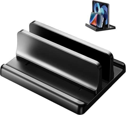 3 in 1 Vertical Laptop Stand Holder,Adjustable ABS Plastic Desktop Notebook Dock,Vertical Laptop Stand Space-Saving for All MacBook/Surface/Samsung/HP/Dell/Chrome Book