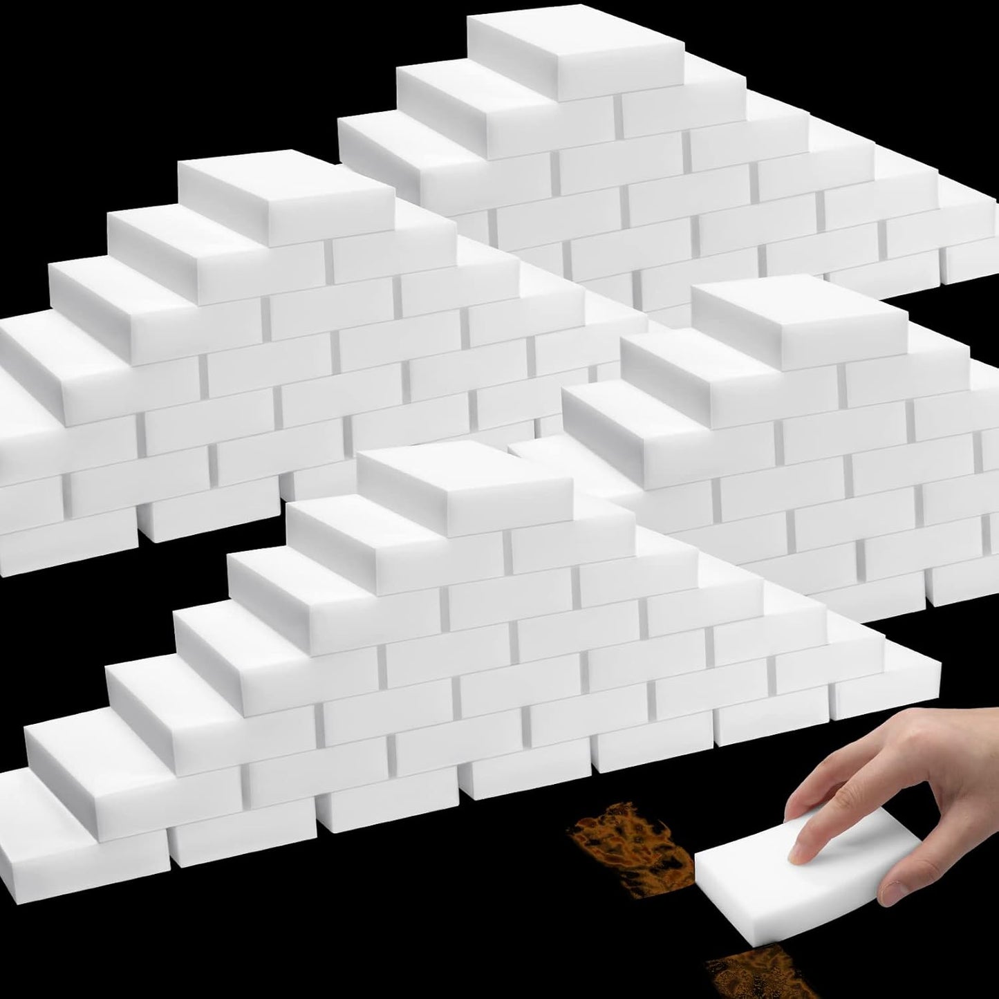 500 Pcs Magic Sponge Eraser Bulk Foam Sponge Cleaning Pads Multi Surface Household Cleaning Kitchen Dish Sponges Non Scratch Scrub Sponge Pads for Sink Bathtub Floor Bathroom Wall Cleaner