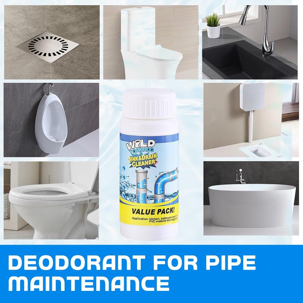 Acssart Drain Cleaner, 2025 New Acssart Sink and Drain Cleaner, Multi-functional Sink and Drains Cleaner Powder Foam Cleaning, Powerful Pipe Dredging Agent for Home Kitchen Toilet (1PCS)