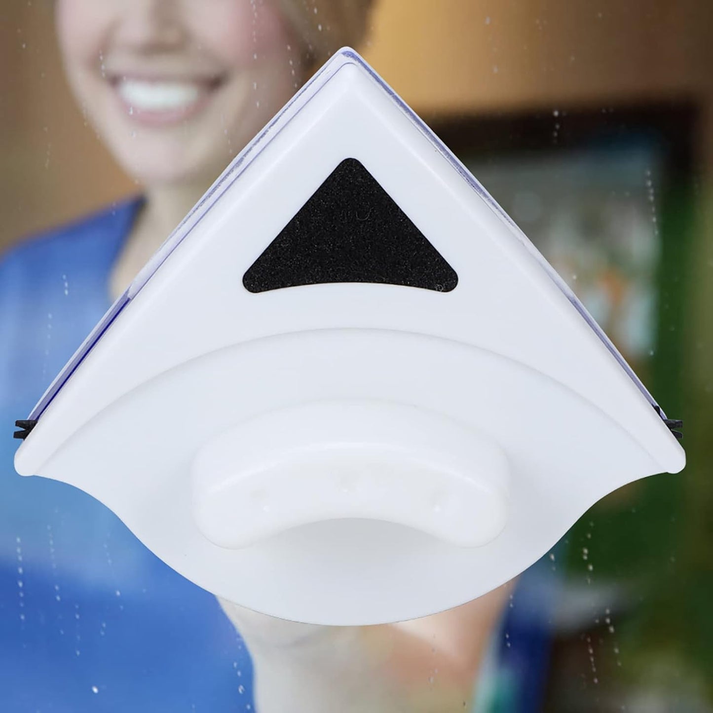 Magnetic Window Cleaner, Double Sided Window Cleaner, Adjustable Magnetic Glider Washing Brush Tools for High Rise Household Cleaning Windows Thickness 3 to 8mm Blue