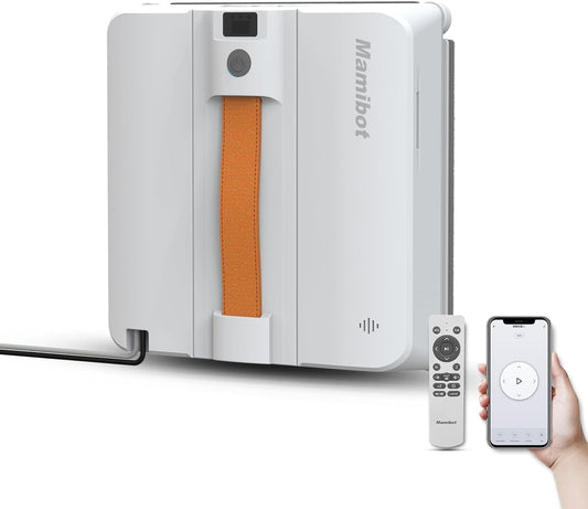 Mamibot W120-DP Window Cleaning Robot for High-Rise Glass - 3200Pa Strong Suction, Multiple Cleaning Modes,4 Water Spray Nozzles,Edge Detection Technology,App&Remote Control(Grey)