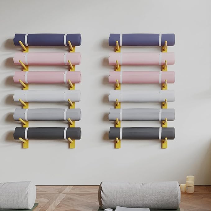 Wall-mounted Yoga Mat Rack, Yoga Mat Holder, Multi-layer, Multifunctional Fitness Equipment Storage Racks, Foam Yoga Studio Storage Rack for Home, Yoga Studio, Gym