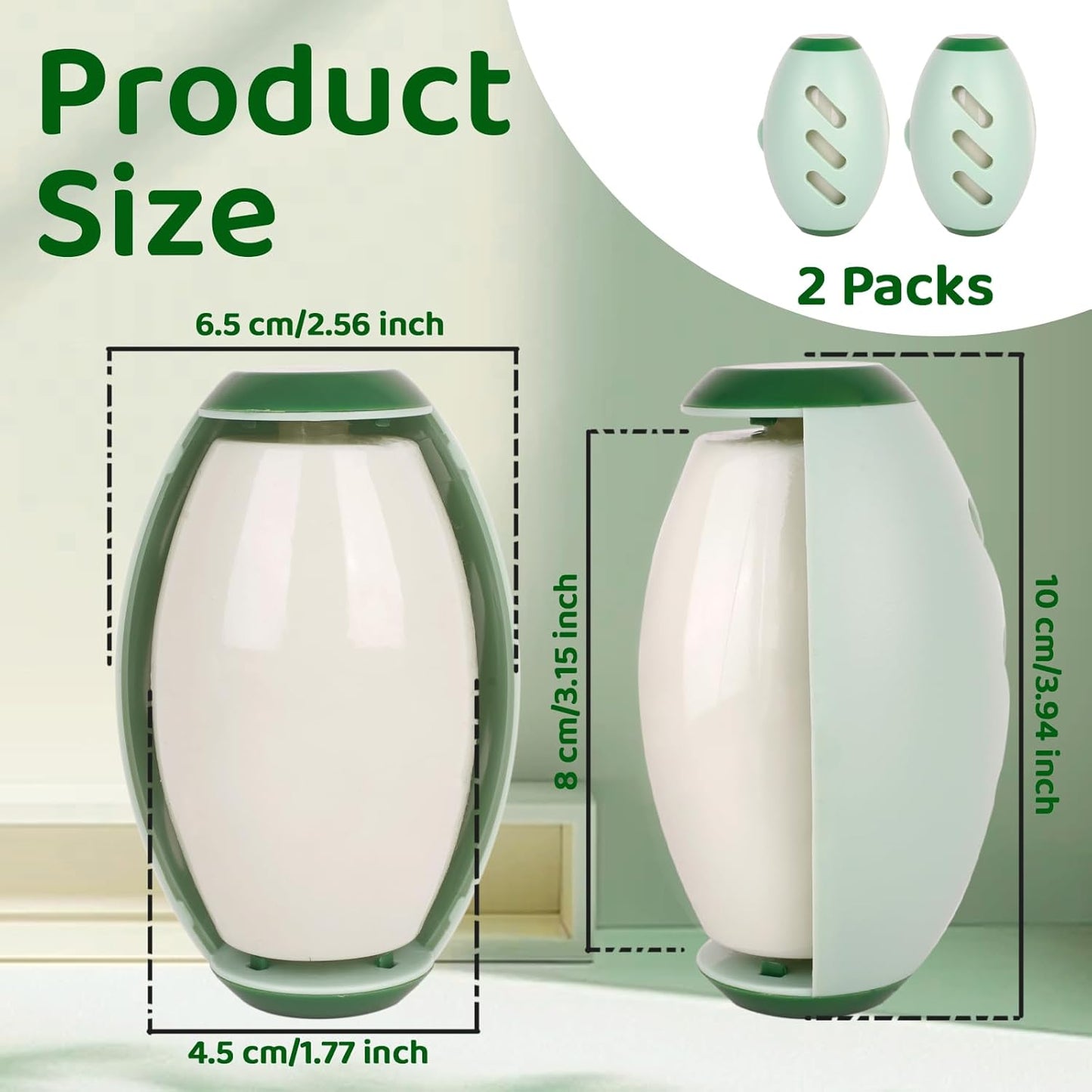 2 Pcs Reusable Lint Roller, Washable Mini Lint Roller Travel Size for Pet Hair, Portable Travel Lint Rollers for Clothes Home Dust Fluffy Hair, Extra Sticky Rollers Balls Pet Hair Remover(Green)