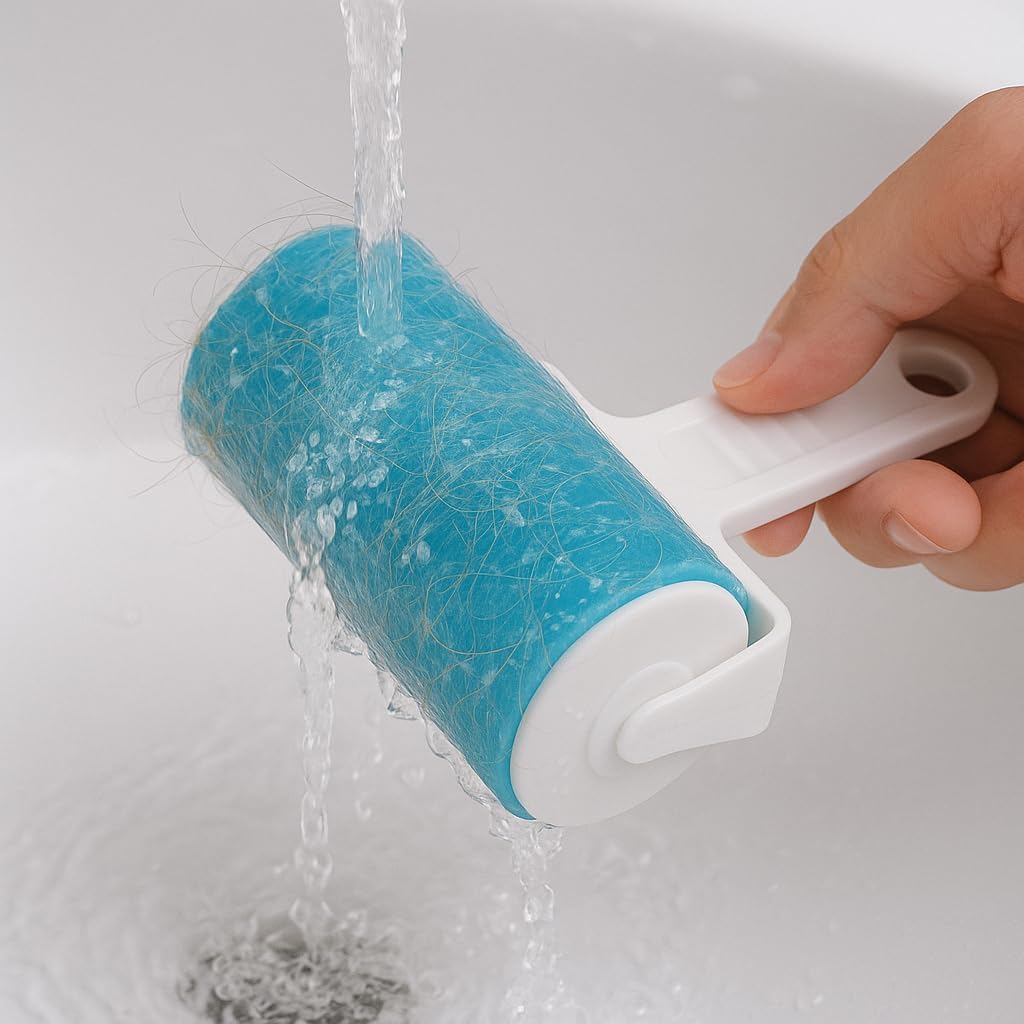 Reusable Lint Roller Sticky Picker Set Cleaner Lint Roller Pet Hair Remover Brush for Bed, Carpet, Sofa Medium Size + 2 Travel Size