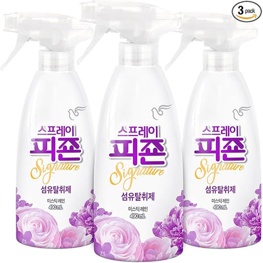 PIGEON Fabric Refresher, White Floral & Peach, Odor Eliminator for Home, Couch Spray Deodorizer, Fabric Refresher Spray for Furniture, Bed, Clothing, Curtains, Mystic Rain – Pack of 3