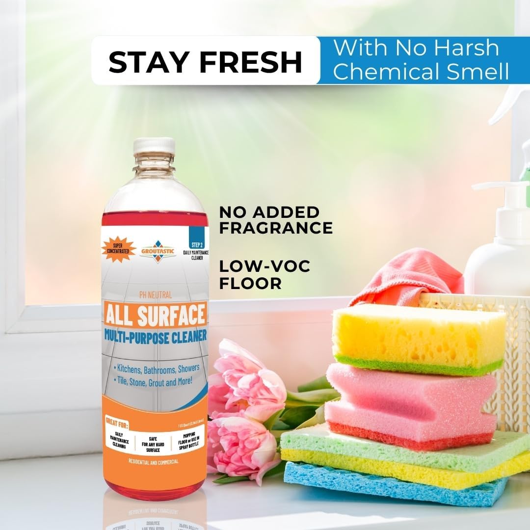 All-Surface Daily Cleaner Concentrate – pH-Neutral, Residue-Free Formula for Tile, Grout, Natural Stone, LVP, Laminate & Sealed Wood – Kitchens, Bathrooms, Showers & Floors