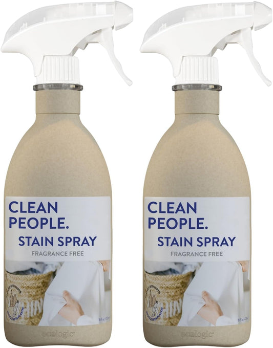 The Clean People Stain Remover Spray - Simple, Clean Ingredients - Laundry Spot Treatment for Food, Pet & Baby Stains - Boosted with Enzymes - Fabric Safe - 16oz (2 Pack)…