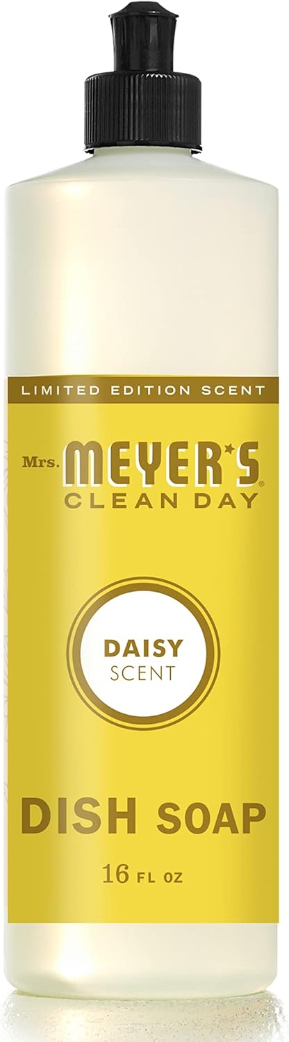 MRS. MEYER'S CLEAN DAY Liquid Dish Soap, Biodegradable Formula, Daisy, 16 fl. oz