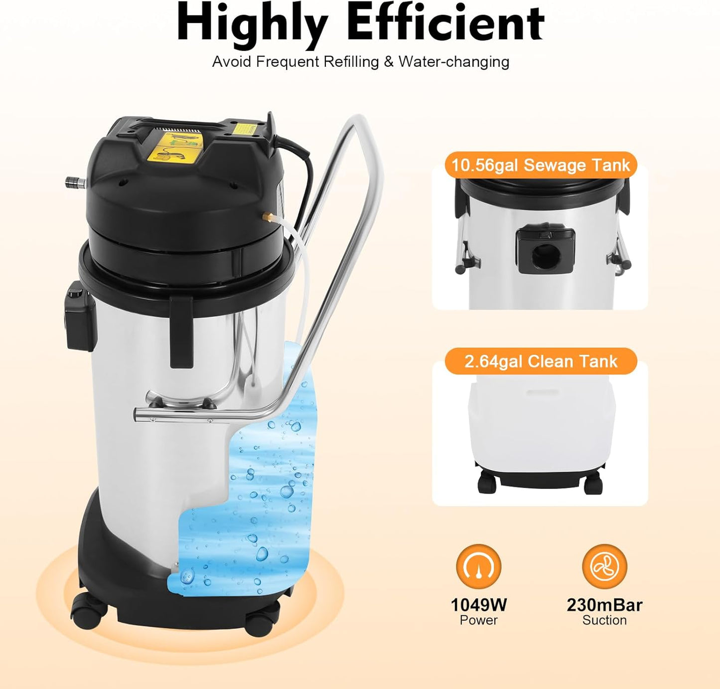 JOMCYDM Commercial Carpet Cleaning Machine,Carpet-Vacuum Cleaner for Cleaning Carpets, Sofas, Curtains, Floor Cleaning-Machine for Sofa Curtains Carpet Cleaning 40L/10.56Gal