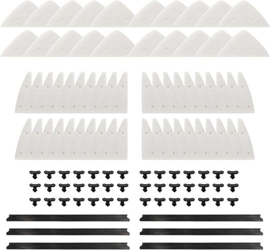 Magnet Window Cleaner Replacement Kits - 20 Piece of Large Sponges, 40 Pieces of Small Sponges, 6 Rubber Squeegee Blades, 42 Buckles