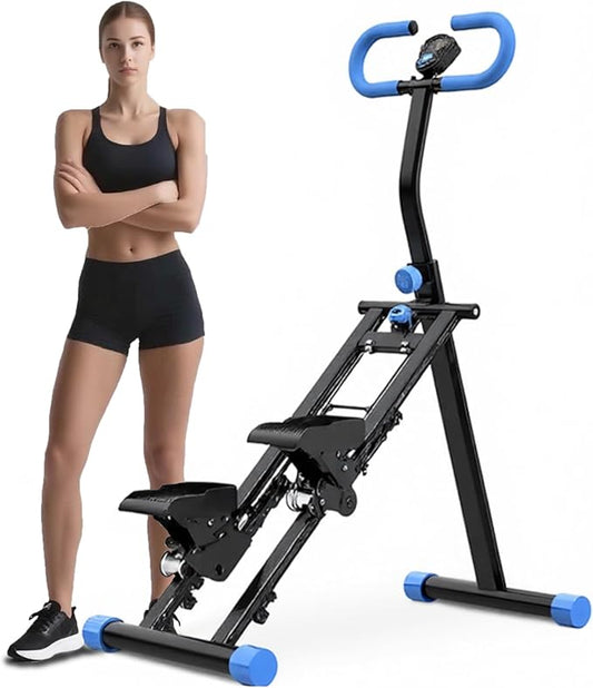 Stair Stepper for Home Gym, Vertical Climber Workout Machine for Full-Body Workout, Folding Cardio Exercise Climber with Adjustable Handles-Black
