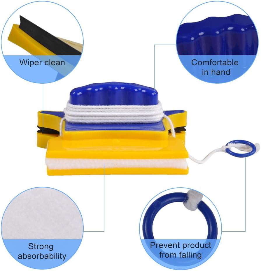 Shape Double‑Side Magnetic Glass Cleaner Wiper with 2 Cotton for Window