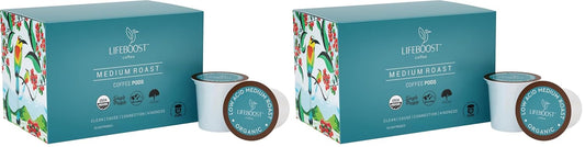 Lifeboost Medium Roast Low Acid Coffee K Cups - Single Origin Mold Free Non-GMO Organic Coffee Pods - Compatible with Keurig & Keurig 2 Machines - 10 Count (Pack of 2)