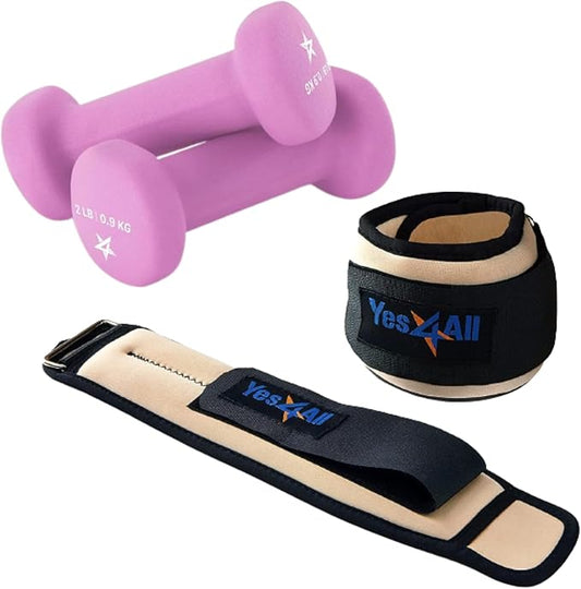 Yes4All Wrist & Ankle Weights Pair 1lb -10lbs, Adjustable Strap for Walking, Jogging, Pilates, Gym Fitness Workout for Women, Men