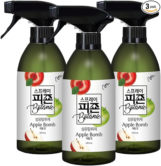 PIGEON Fabric Refresher, Green Apple & Rose Musk, Odor Eliminator for Home, Couch Spray Deodorizer, Fabric Refresher Spray for Furniture, Bed, Clothing, Curtains, Apple Bomb – Pack of 3