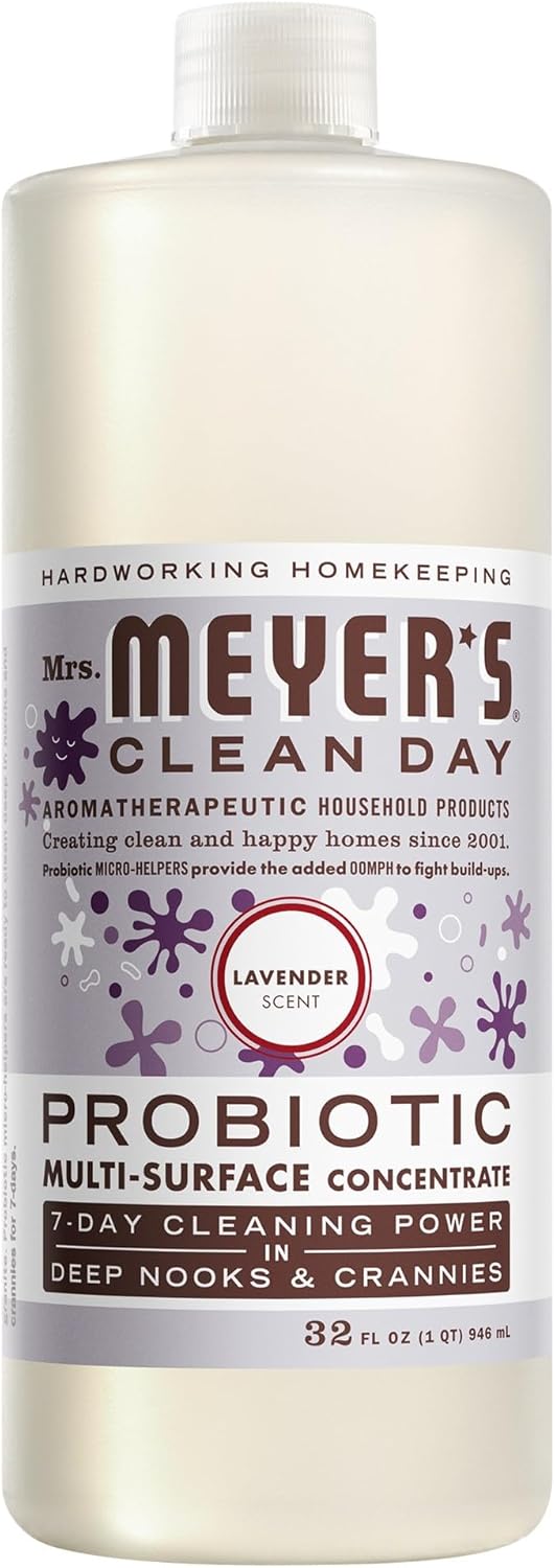 MRS. MEYER'S CLEAN DAY Probiotic Multi-Surface Concentrate Cleaner, Lavender, Cleans Crevices And Tough Stains, 32 Fl Oz