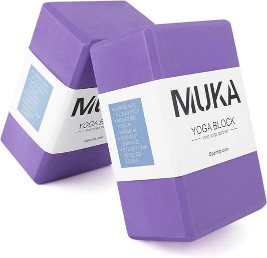 Muka Yoga Blocks 9 x 6 x 4 Inch, High Density EVA Foam Yoga Brick for Meditation, Pilates