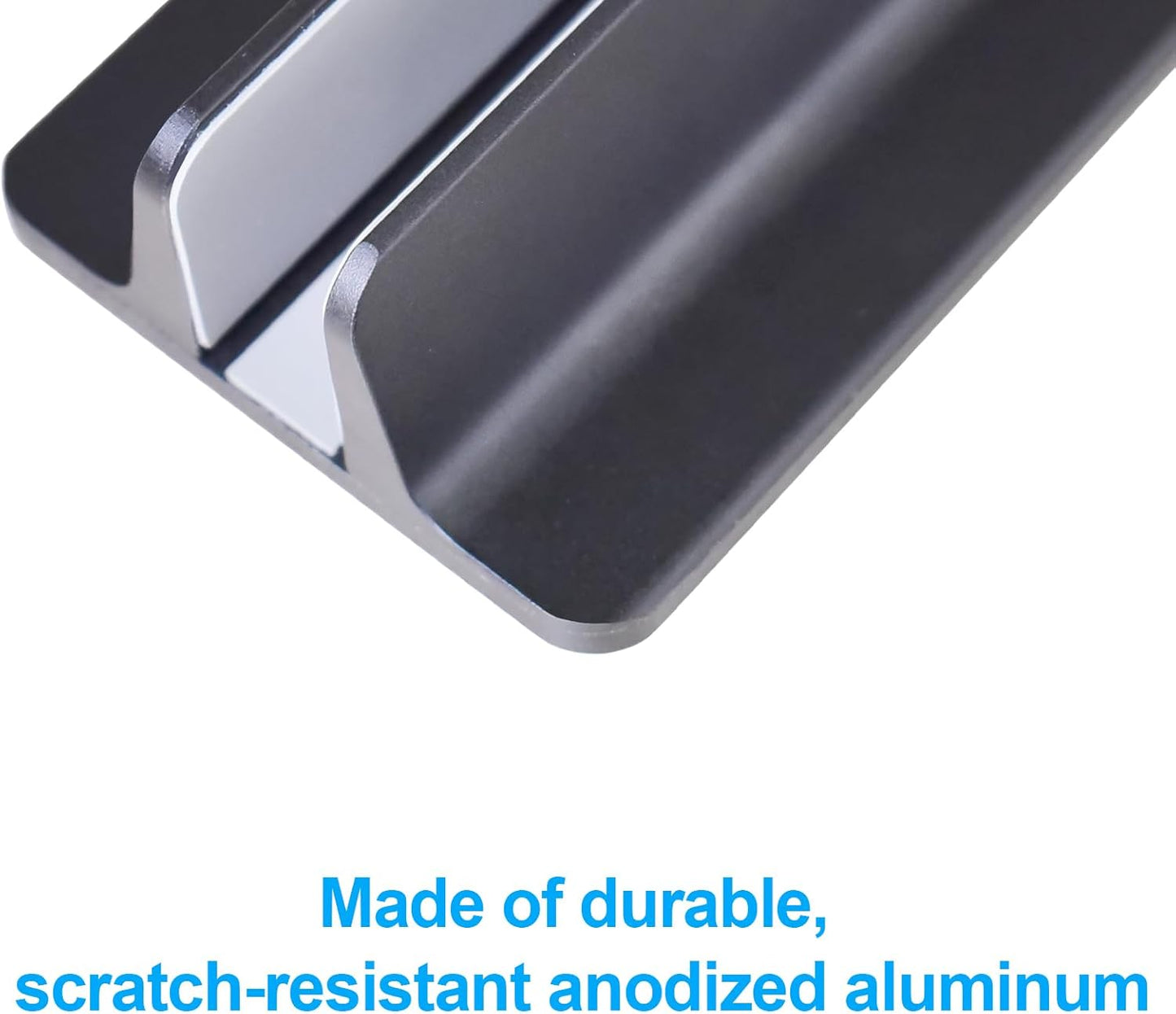 Vertical Laptop Stand Holder, Desktop Aluminum Stand for MacBook with Adjustable Dock Size, Fits All MacBook, Surface, Chromebook and Gaming Laptops (Up to 17.3 inches), Black