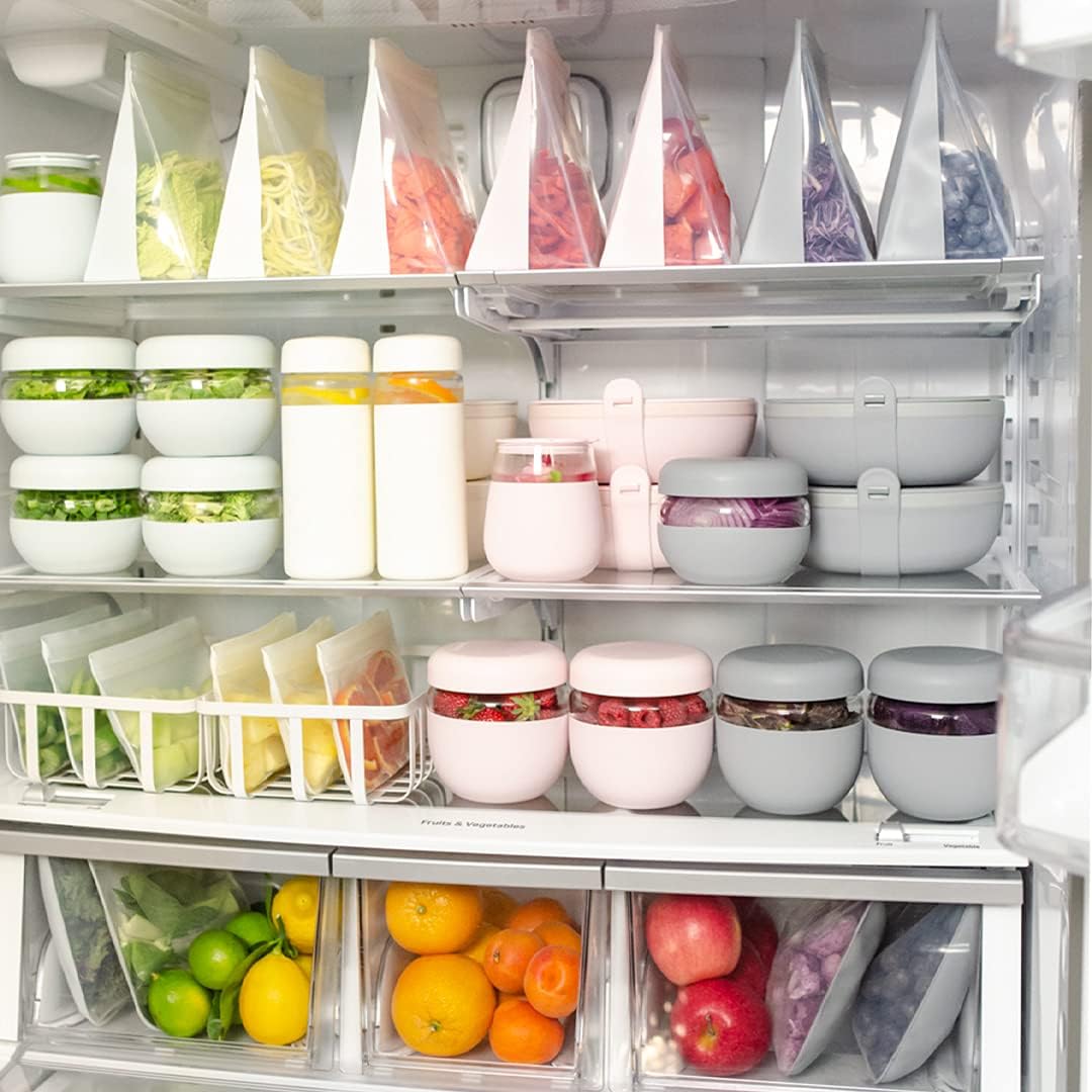 W&P Porter Silicone Reusable Storage Bag, Sandwich (34oz Flat), Blush, Food Storage Container, Microwave and Dishwasher Safe, Easy Cleaning