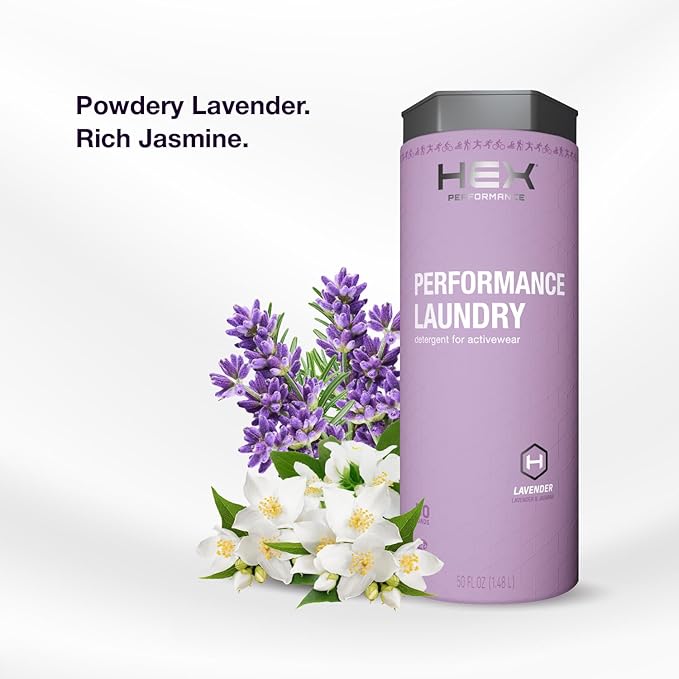 HEX Performance Laundry Detergent, Lavender, 100 Loads (Pack of 2) - Designed for Activewear, Eco-Friendly, Concentrated Formula