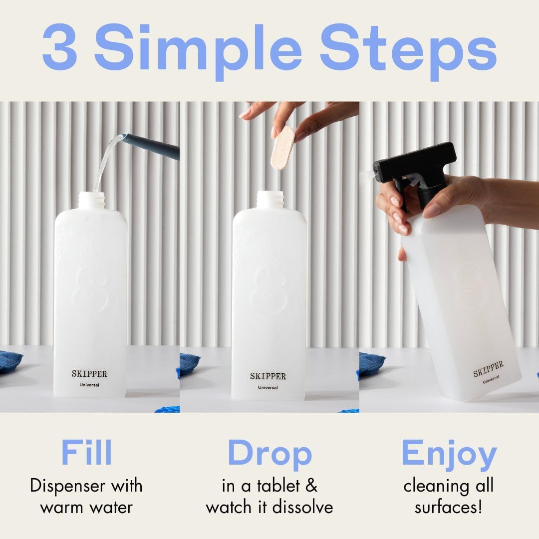 Tirtyl Multi-Surface Cleaner Refills - All Purpose Cleaning Tablet 12 Pack - 192 fl oz total (makes 12x 16 fl oz bottles of spray cleaner) - Home & Kitchen - Non-toxic & Effective - Lime & Clementine Fragrance