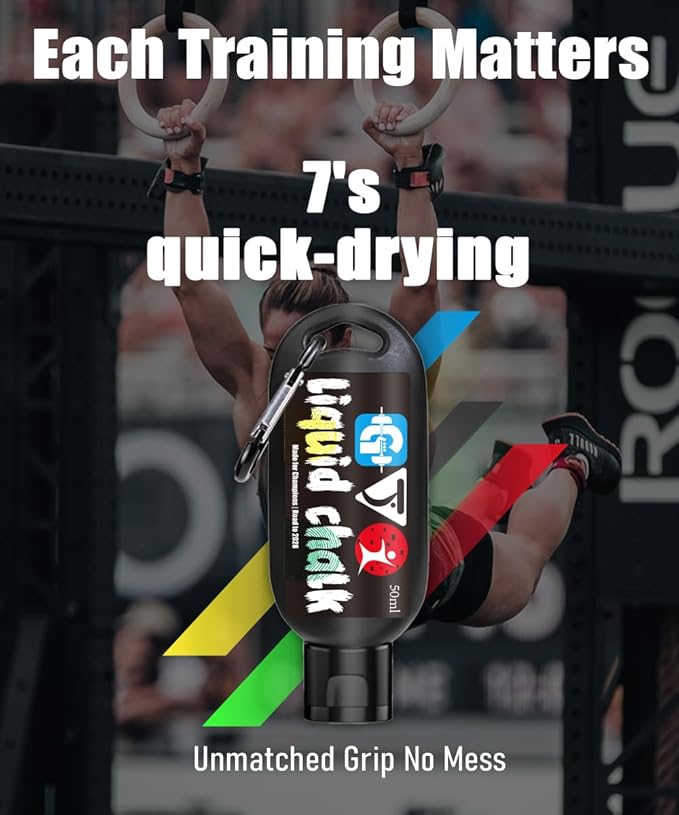 Liquid Chalk Mess-Free Gym Chalk 7’s Quick-Drying for Weightlifting, Gymnastics, Rock Climbing, Pole Dancing Sweat Resistant and Long Lasting for Stronger Hand