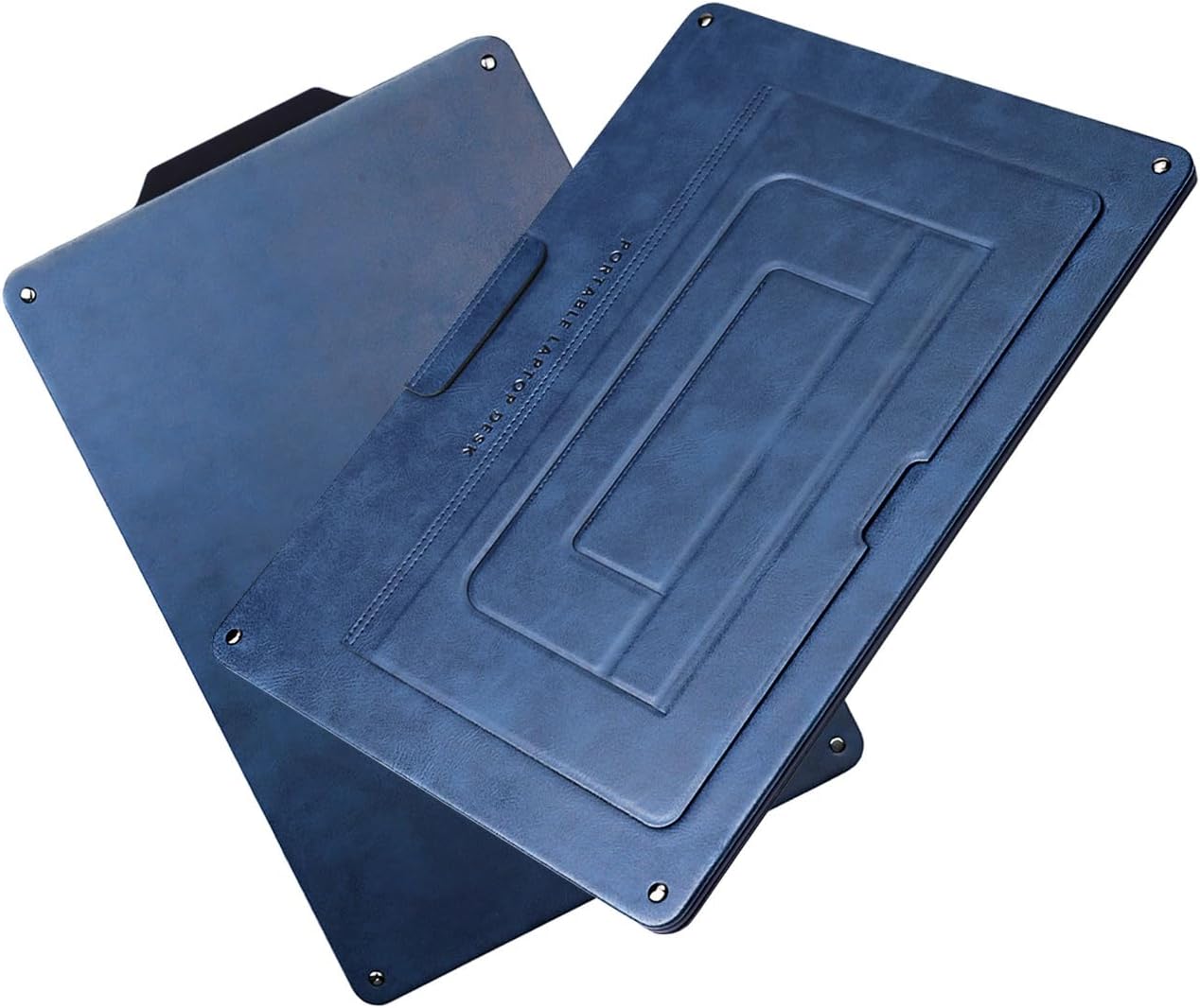 PUNCUBE Portable Lap Desk -Ultra Slim&Compact Laptop Desk in Sleek Design with Retractable Mouse Pad, Adjustable Stand, Expandable Surface, and Heat Protection for Laptops and Tablets (Midnight Blue)