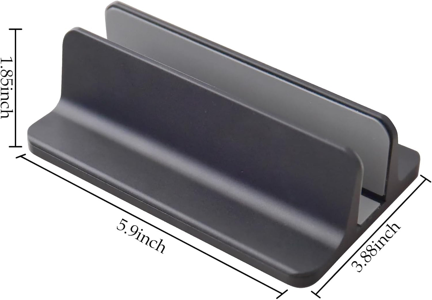 Vertical Laptop Stand Holder, Desktop Aluminum Stand for MacBook with Adjustable Dock Size, Fits All MacBook, Surface, Chromebook and Gaming Laptops (Up to 17.3 inches), Black