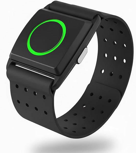 EZON Heart Rate Monitor Armband, ANT+ Bluetooth 5.1, 5-Color LED Zone Indicator, 4-Channel Precise Sensor for Exercise, Rechargeable
