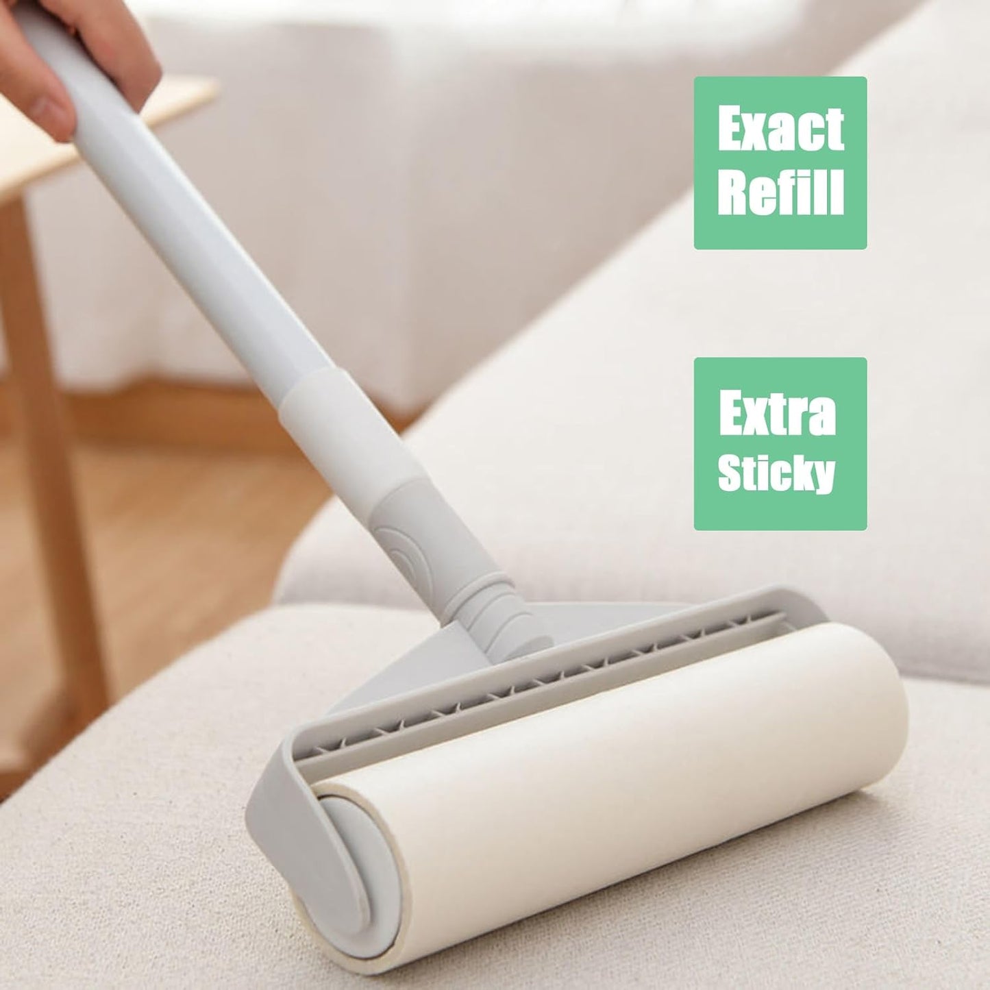 7.5 inch Lint Roller Refills Only, Pet Hair Remover Refills for Clothes Carpet Floor Couch, Extra Sticky Lint Brush Roller Refills, Pack of 5 Rolls, Total 300 Sheets (7.5'' Wide)