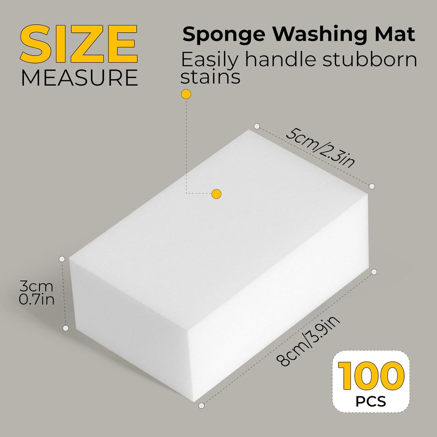 (100 Pack 3.1"x1.9"x1.1") Melamine Sponges Magic Cleaning Sponges in Bulk Eraser Sponges for Kitchen Bathroom Cleaning Supplies for Stains and Dirt