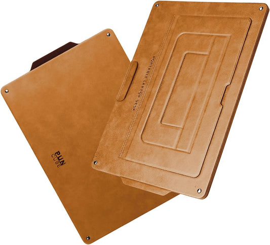 PUNCUBE Portable Lap Desk -Ultra Slim&Compact Laptop Desk in Sleek Design with Retractable Mouse Pad, Adjustable Stand, Expandable Surface, and Heat Protection for Laptops and Tablets (Blonder Brown)