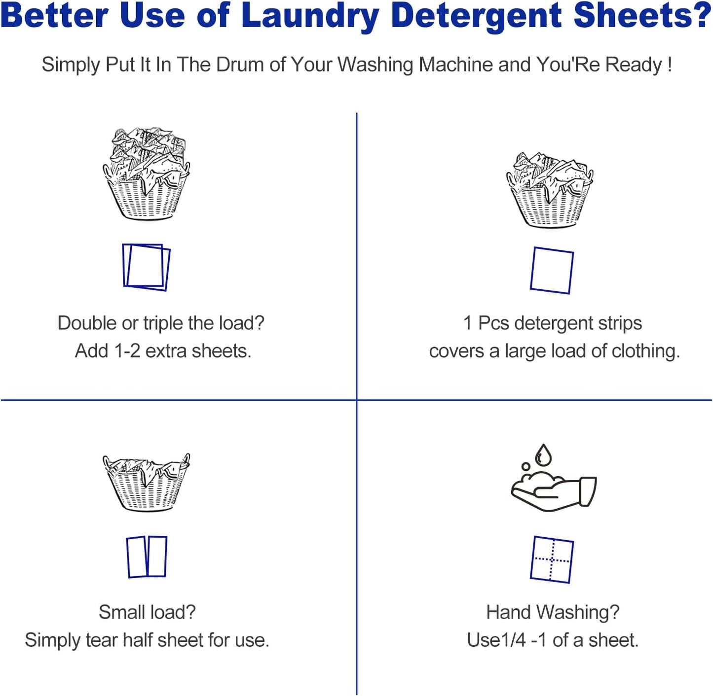 DR.EASY Odor Remover Laundry Detergent Sheets 240 loads Mountain Fresh,Easy To Carry Great For Travel,safe for pets,No mess No Dyes biodegradable formula