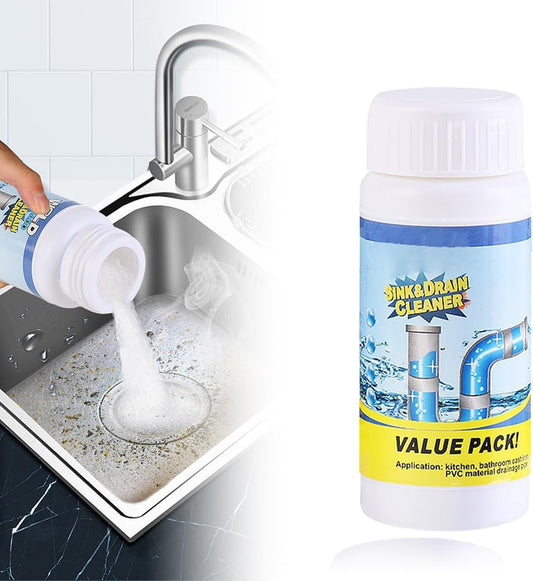 Sink and Drain Cleaner, 2026 New Sink Drain Cleaning Powder, Multi-functional Pipe Unclogging Solution for Kitchen and Bathroom, Fast Acting Clog Remover for Home Users (1pcs)