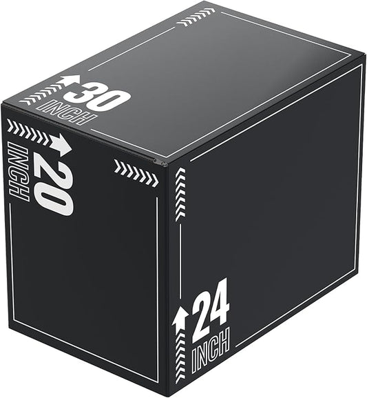 3-in-1 Plyometric Box, Jumping Exercise Equipment Trainer with Non-Slip Surface for Workout Training, Pro-Duty HIIT Exercise Foam Plyo Box, Home Gym