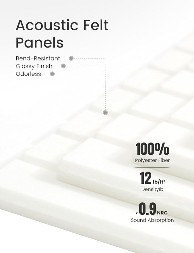 Large Felt Bulletin Board 48" x 36" Cork Board Alternative-12 Pack with 70 Safe Removable Adhesive Tabs, Cork Boards for Walls Cork Board for Home Office Classroom Pin Board (Milky White)