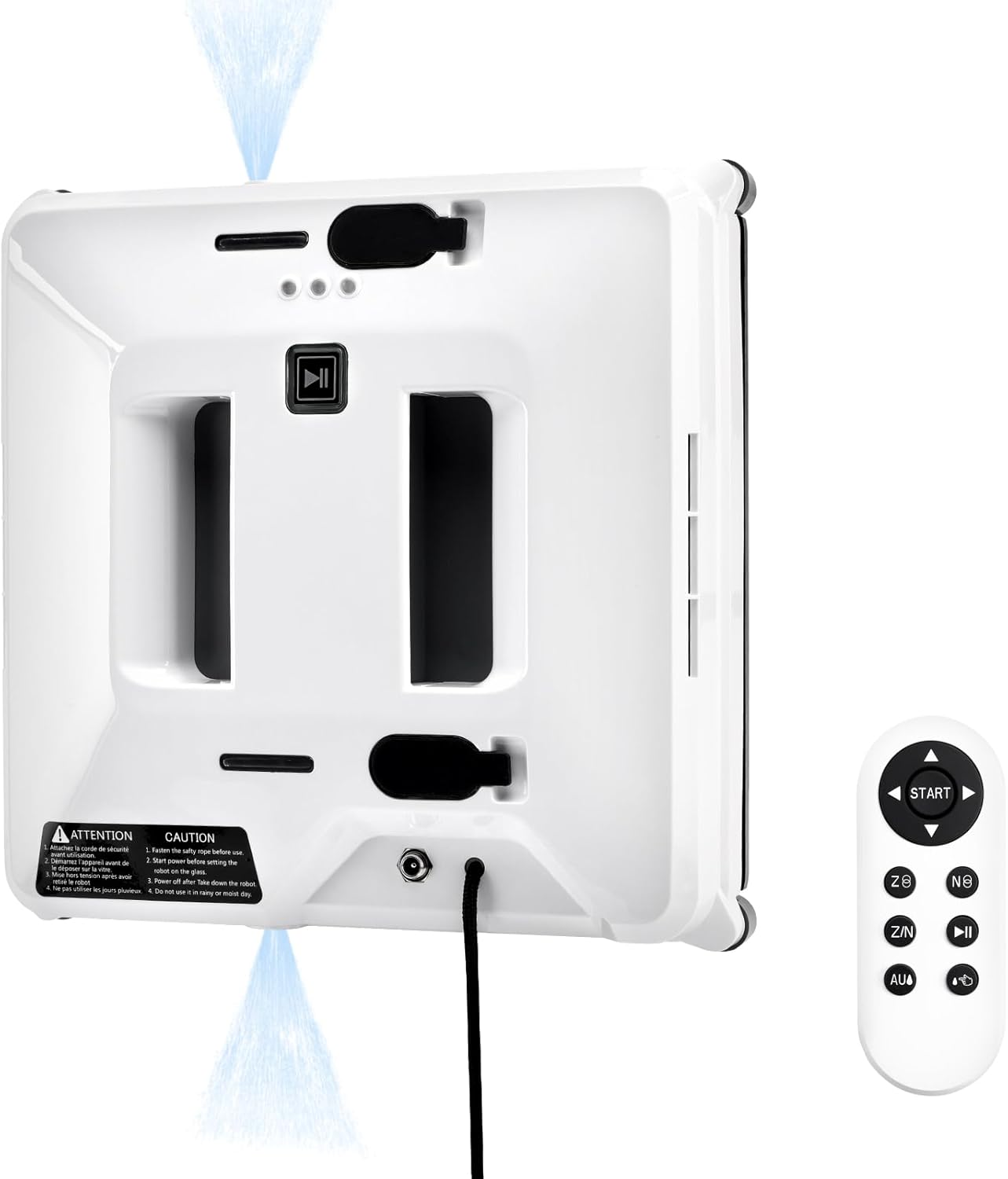 Window Cleaning Robot 3000Pa Suction, Auto Water Spray, Intelligent Path Planning,3 Modes,Remote Control&Safety Rope–Efficient Glass Cleaner for High-Rise/Frameless/Home Glass with Portable Case