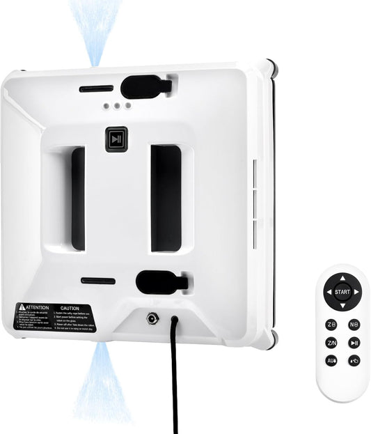 Window Cleaning Robot 3000Pa Suction, Auto Water Spray, Intelligent Path Planning,3 Modes,Remote Control&Safety Rope–Efficient Glass Cleaner for High-Rise/Frameless/Home Glass with Portable Case
