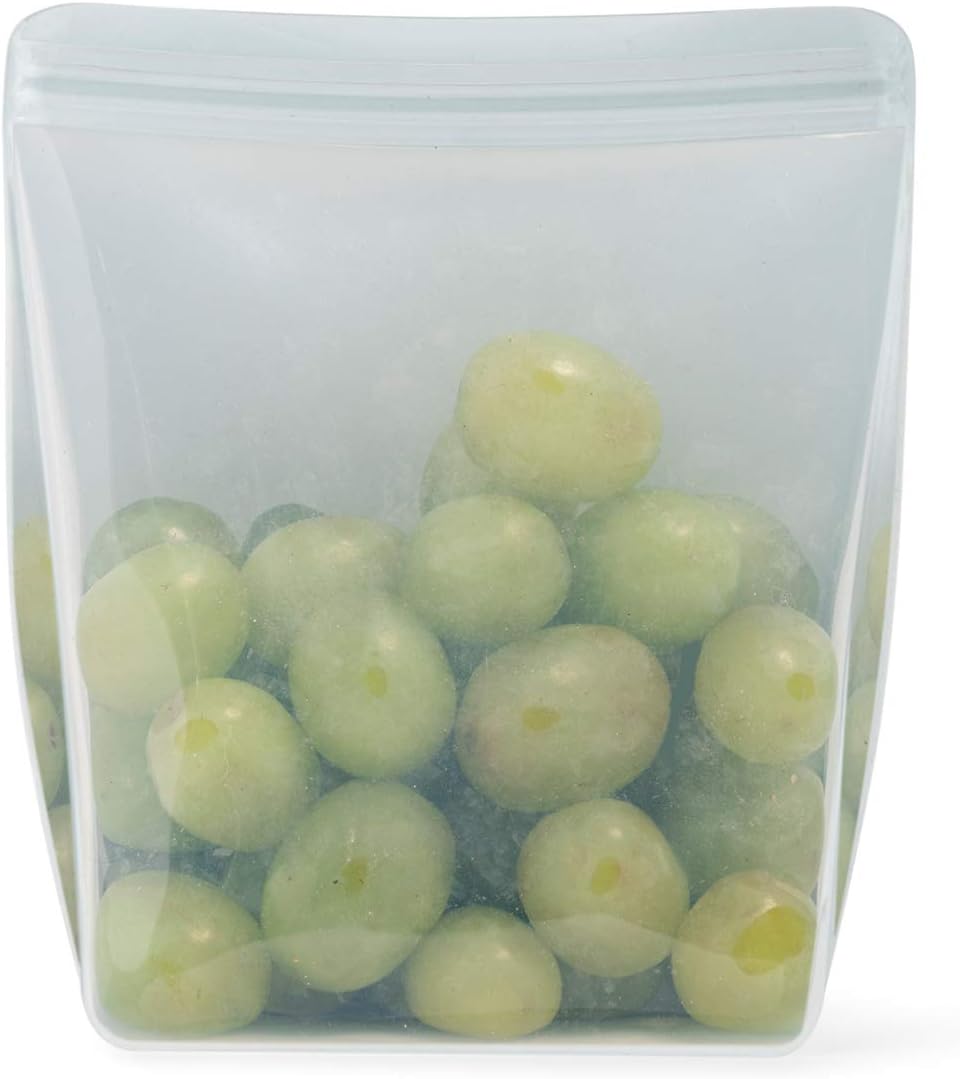 W&P Porter Silicone Reusable Storage Bag, Sandwich (36oz Stand-Up), Mint, Food Storage Container, Microwave and Dishwasher Safe, Easy Cleaning