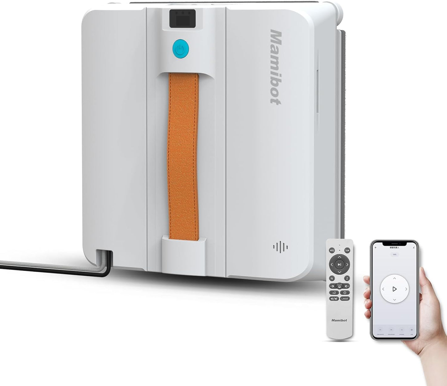 Mamibot W120-DP Window Cleaning Robot for High-Rise Glass - 3200Pa Strong Suction, Multiple Cleaning Modes,4 Water Spray Nozzles,Edge Detection Technology,App&Remote Control(Blue)