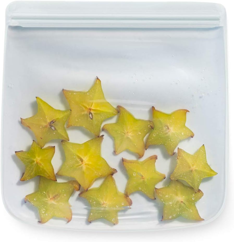 W&P Porter Silicone Reusable Storage Bags, Flat Variety 3 Pack (10oz, 34oz, 46oz), Mint, Food Storage Container, Microwave and Dishwasher Safe, Easy Cleaning