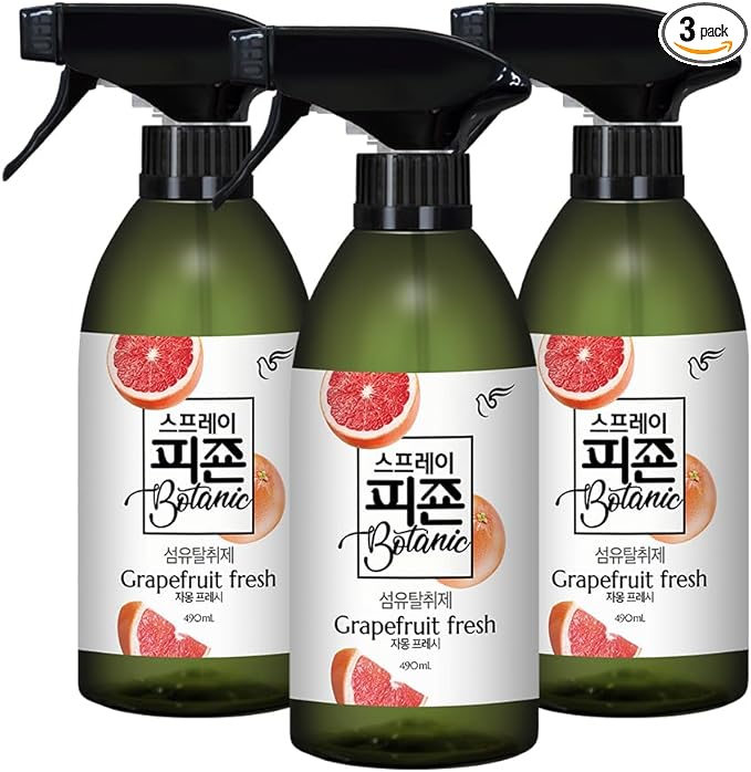 PIGEON Fabric Refresher, Grapefruit & Peach, Odor Eliminator for Home, Couch Spray Deodorizer, Fabric Refresher Spray for Furniture, Bed, Clothing, Curtains, Grapefruit Fresh – Pack of 3