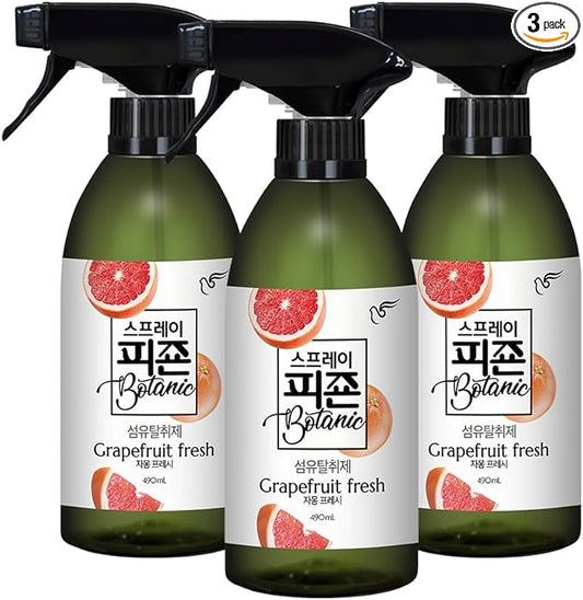 PIGEON Fabric Refresher, Grapefruit & Peach, Odor Eliminator for Home, Couch Spray Deodorizer, Fabric Refresher Spray for Furniture, Bed, Clothing, Curtains, Grapefruit Fresh – Pack of 3