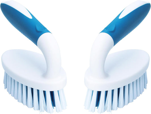 PHYEX Scrub Brush, 2 Pack Household Cleaning Brushes with Stiff Bristles, Scrubbing Brush for Carpet, Shower, Bathtub, Kitchen, Pool Tile, Bathroom Scrubber