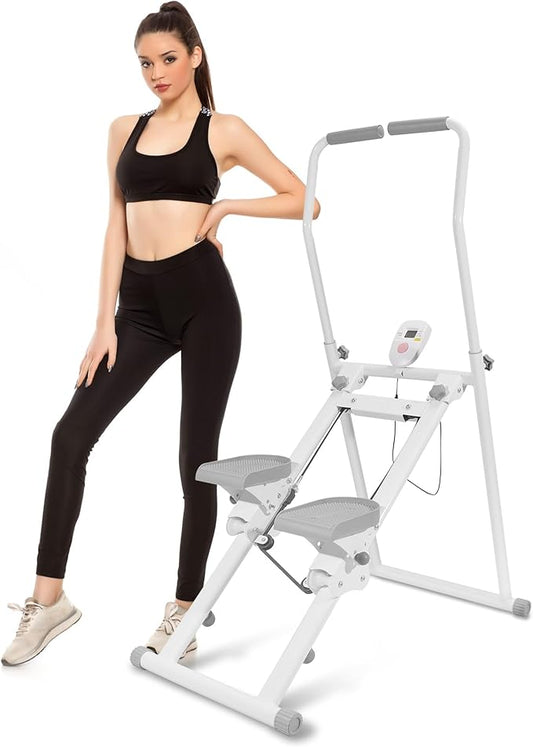 Stair Stepper Machine for Home,Steppers for Exercise at Home,Folding Stair Master with Adjustable Handlebar -90% Pre-Assembled Vertical Climber